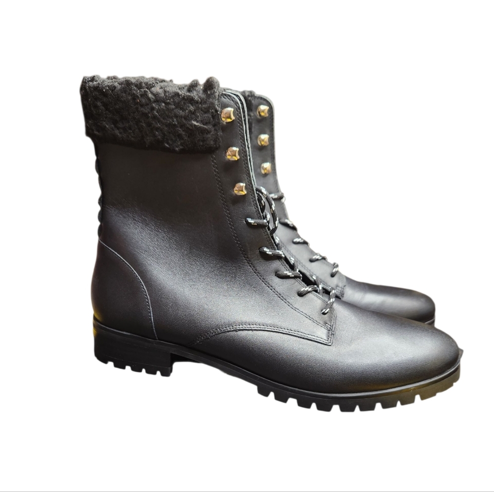Kate Spade Black Combat Boots Rugged Soles